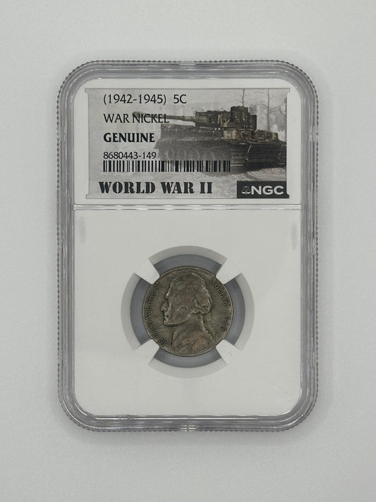 1942-1945 Jefferson War Nickel 5C — NGC Genuine | World War II Era