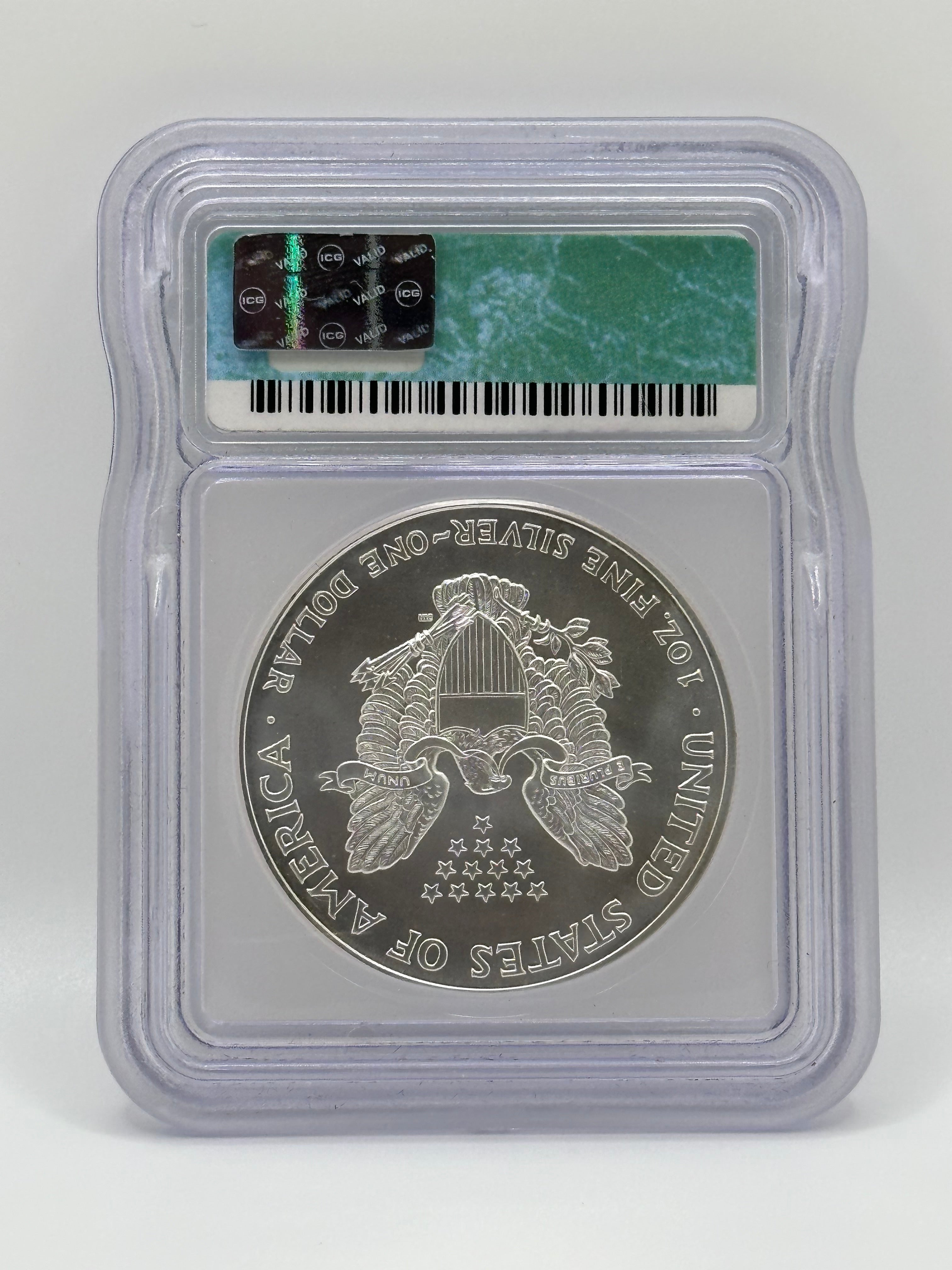 2002 American Silver Eagle $1 MS69 — ICG Certified