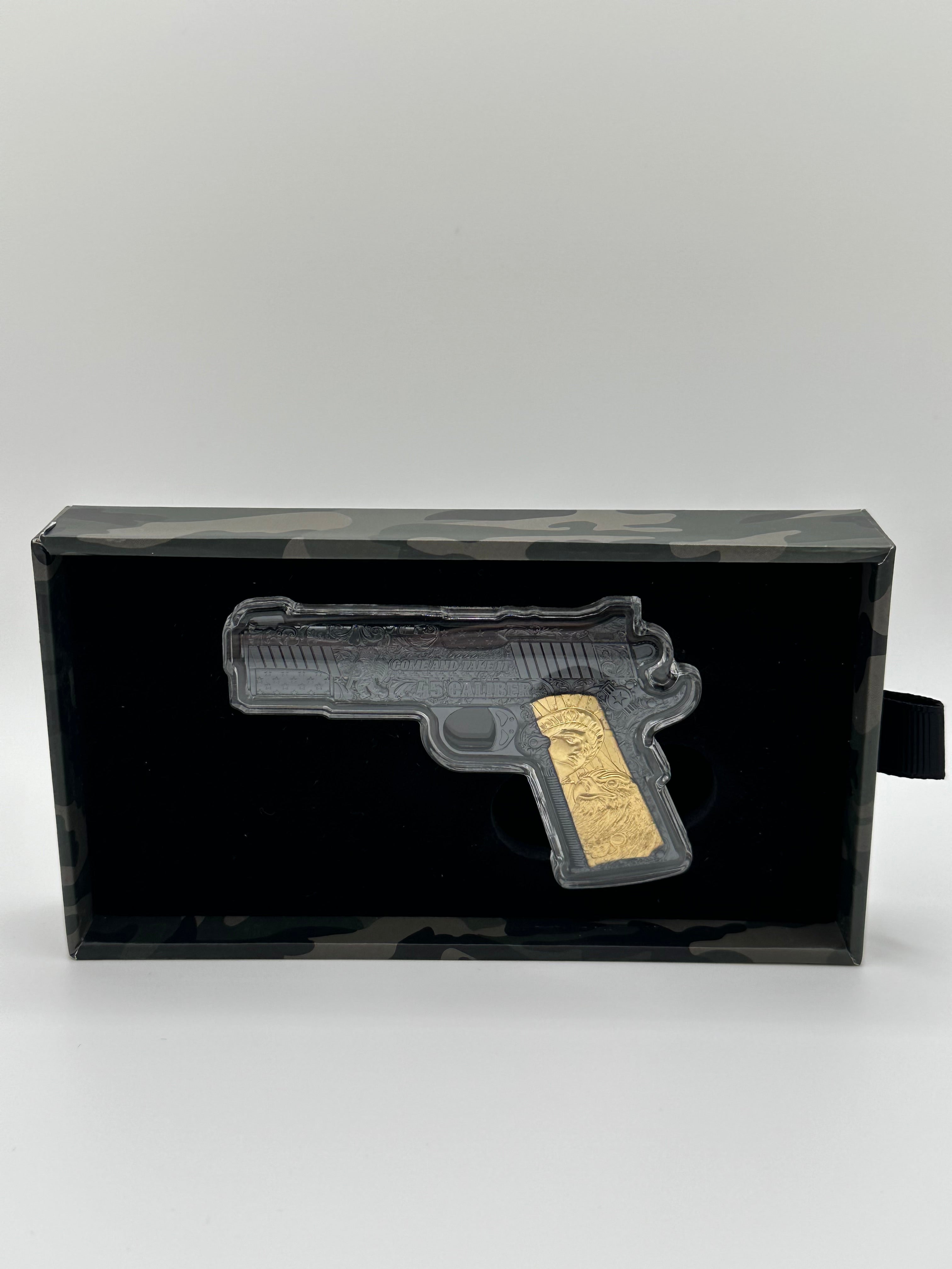2 OZ SILVER .45 CALIBER PISTOL
