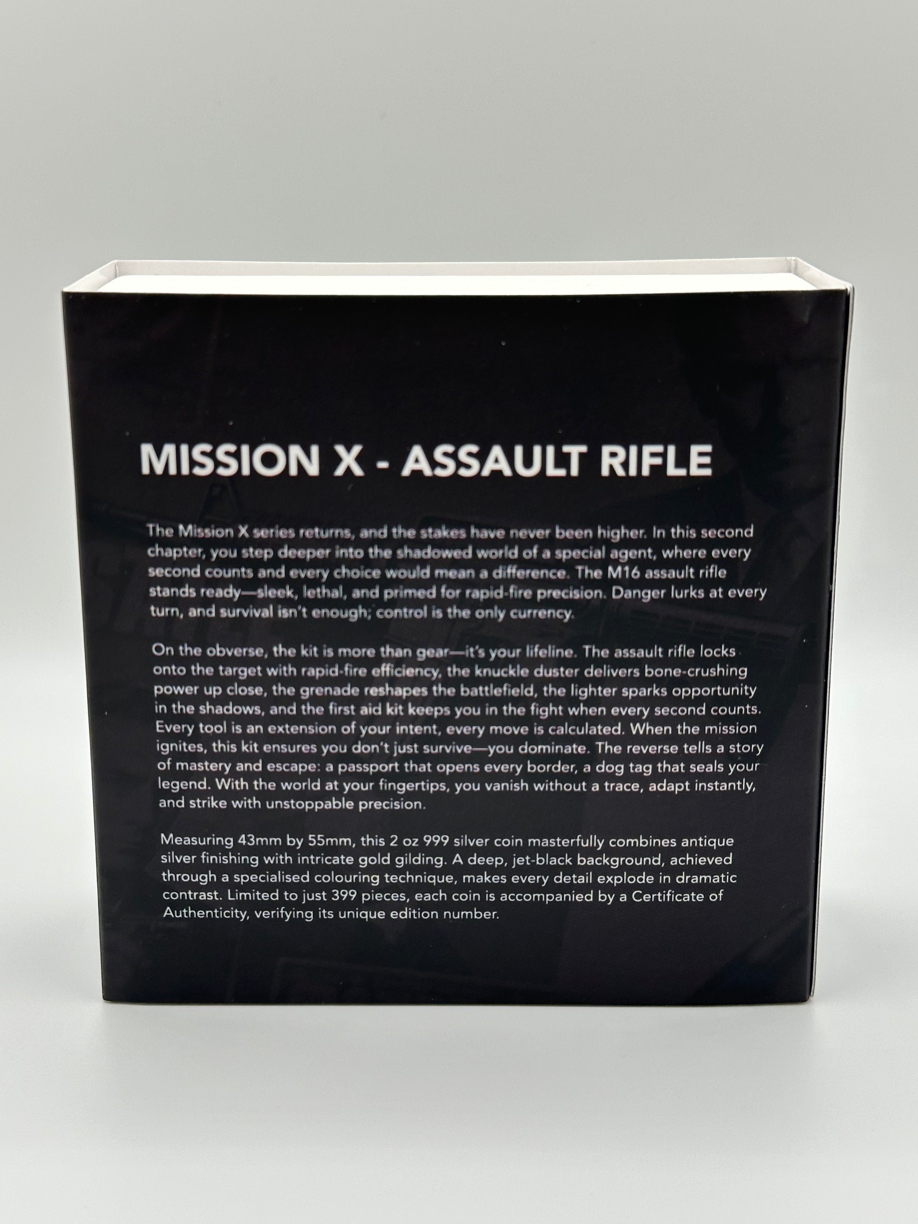 Mission X – Assault Rifle 2 oz Fine Silver Coin – Samoa 2025 – 5 Tala .999 Silver