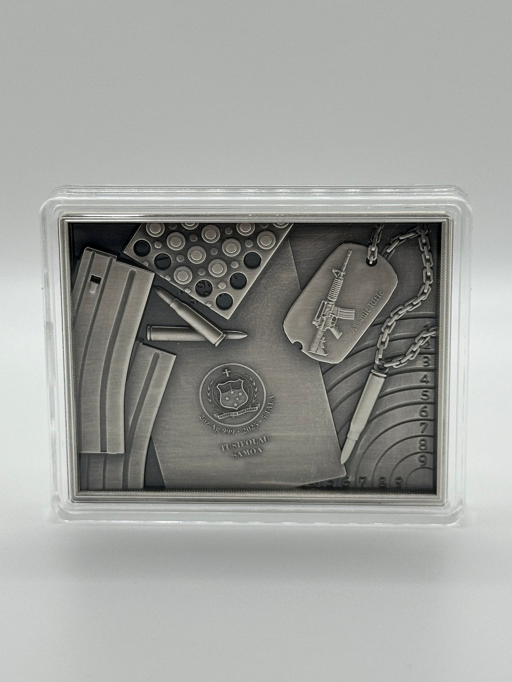 Mission X – Assault Rifle 2 oz Fine Silver Coin – Samoa 2025 – 5 Tala .999 Silver