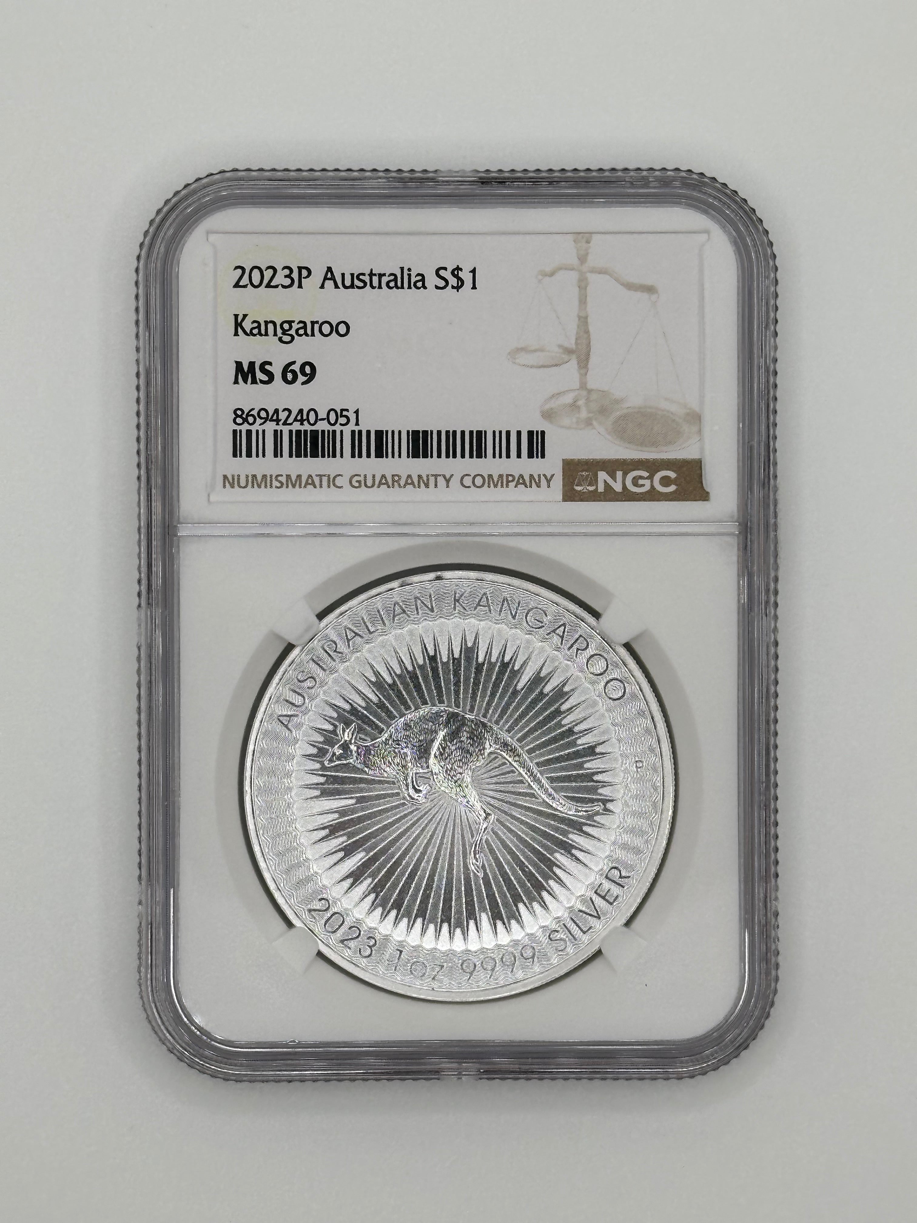 2023-P Australia 1 oz Silver Kangaroo MS69 — NGC Certified