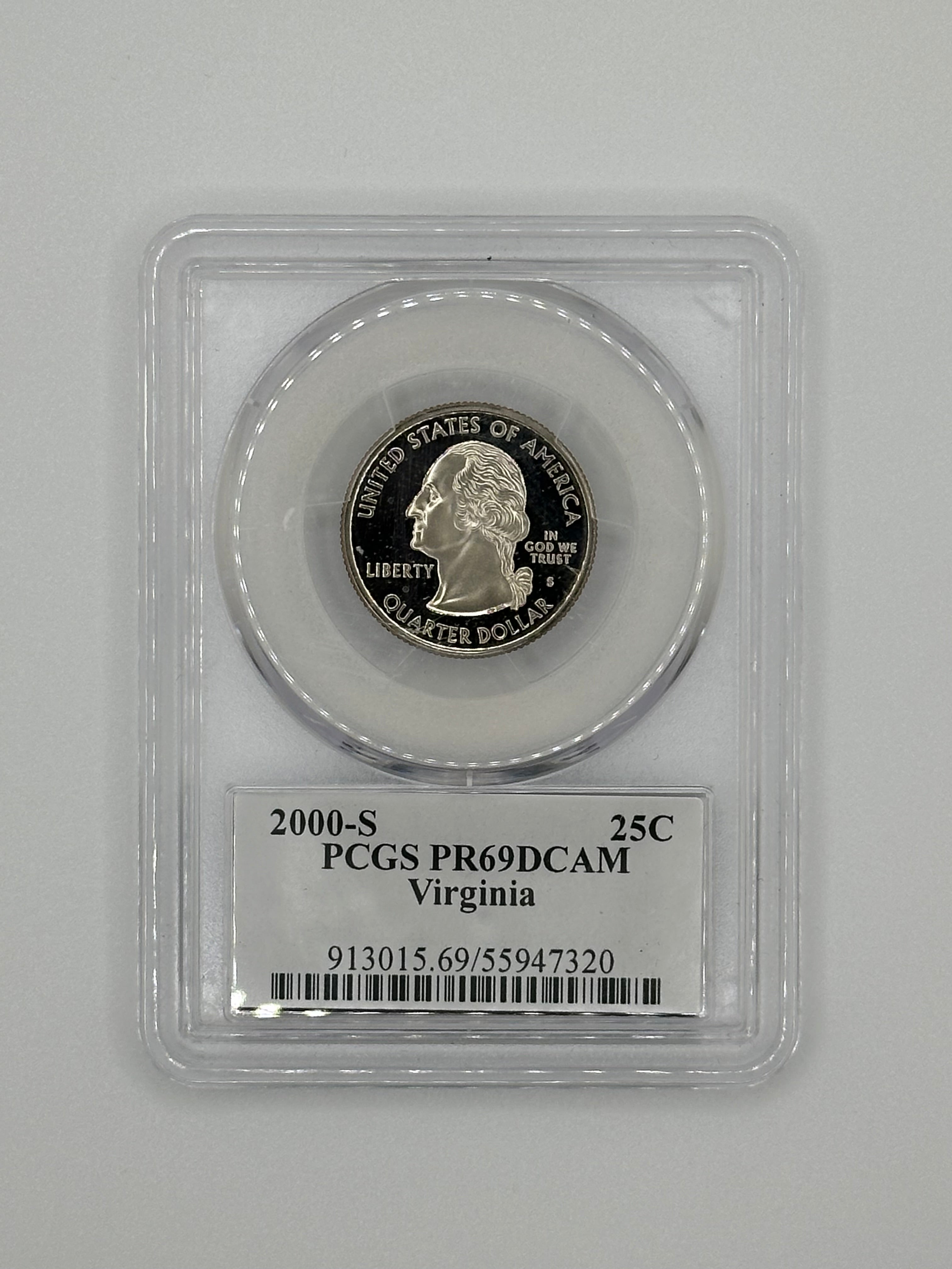 2000-S Virginia State Quarter 25C PR69 Deep Cameo — PCGS Certified