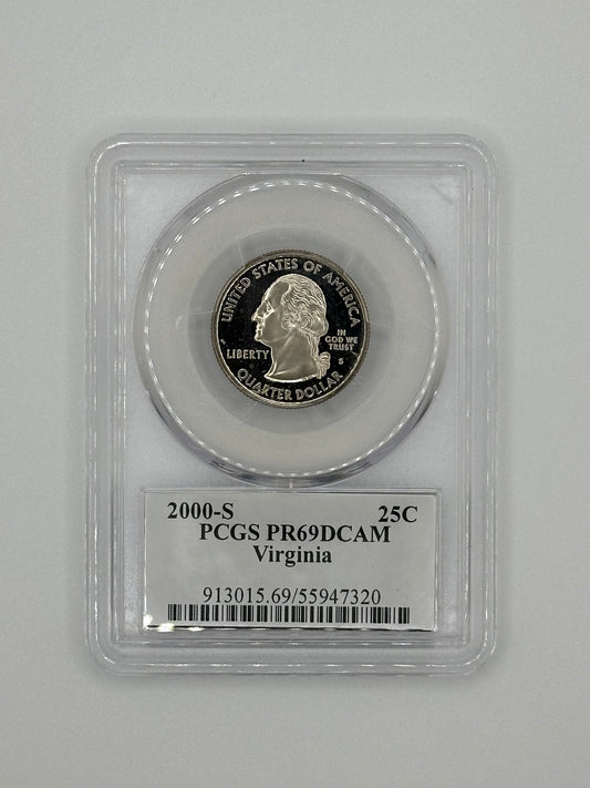 2000-S Virginia State Quarter 25C PR69 Deep Cameo — PCGS Certified