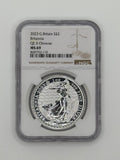 2023 Great Britain 1 oz Silver Britannia QE II Obverse MS69 — NGC Certified
