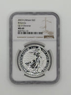 2023 Great Britain 1 oz Silver Britannia QE II Obverse MS69 — NGC Certified