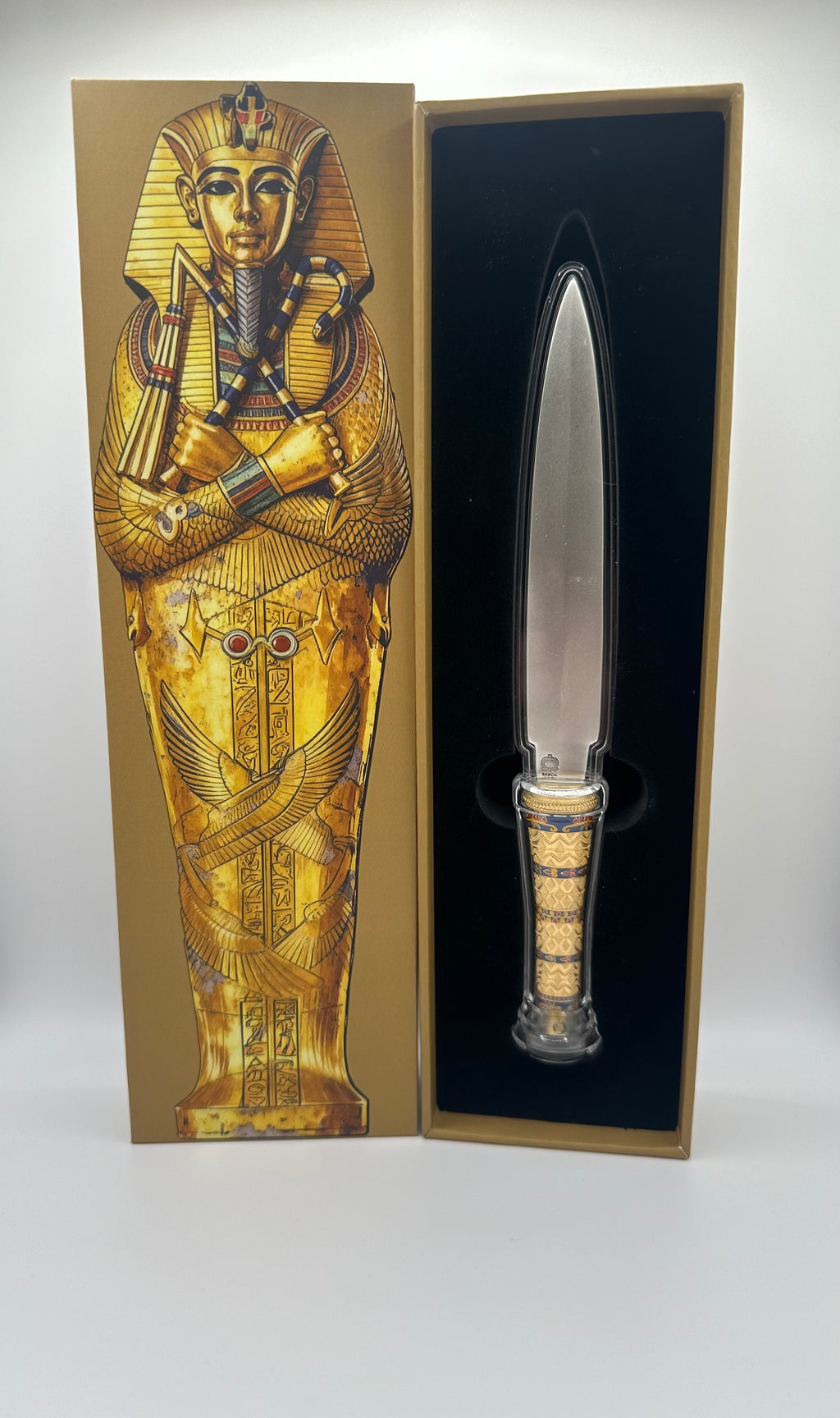 2025 Samoa 2oz Antique with Gold Gilding and Color King Tutankhamun’s Dagger .999 Silver Coin
