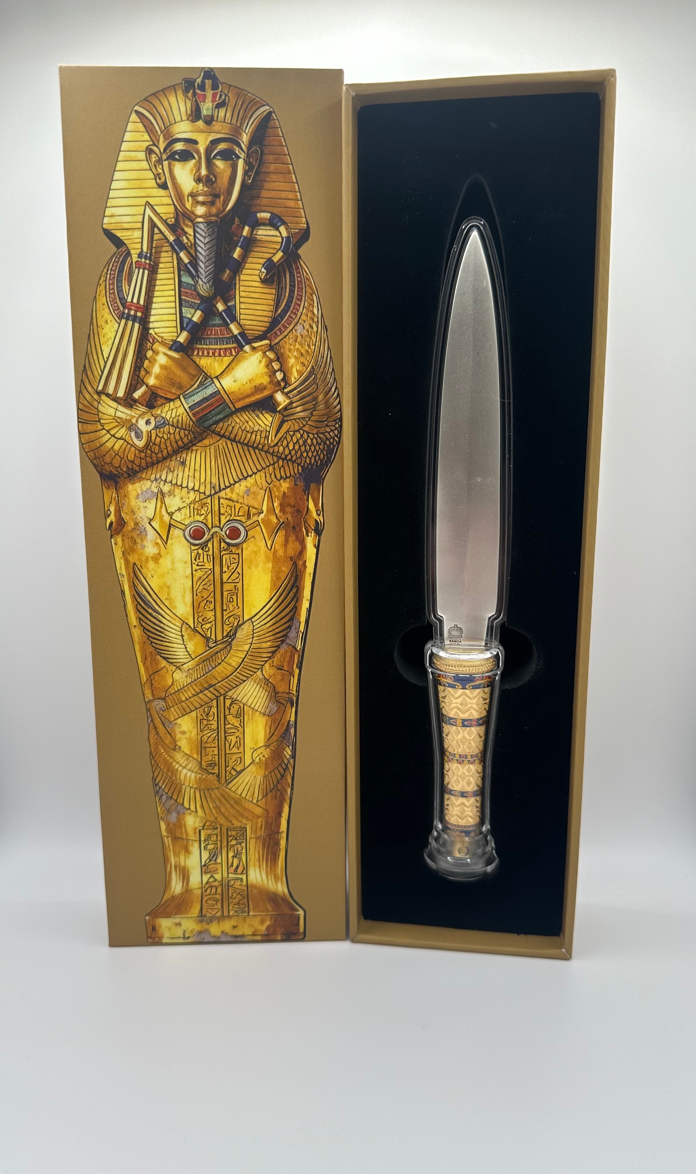 2025 Samoa 2oz Antique with Gold Gilding and Color King Tutankhamun’s Dagger .999 Silver Coin