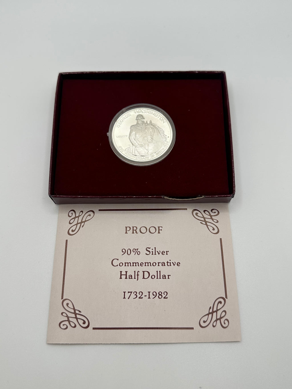 250 Years of American History in Sterling Silver — 1732–1982 George Washington Commemorative Half Dollar Proof