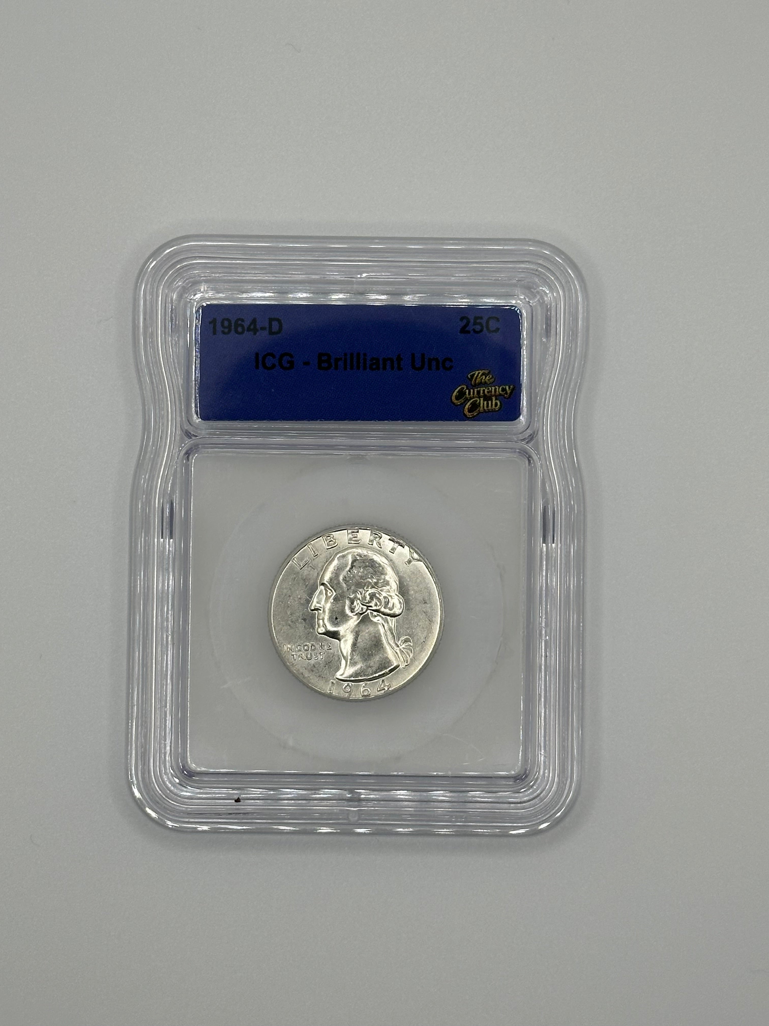 1964-D Washington Quarter – ICG Brilliant Uncirculated | 90% Silver