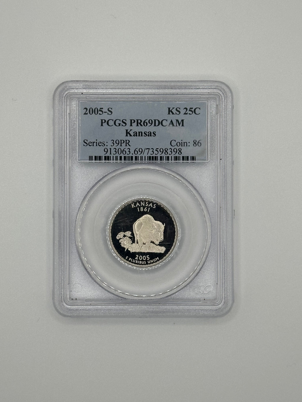 2005-S Kansas State Quarter – PCGS PR69DCAM | Clad Proof