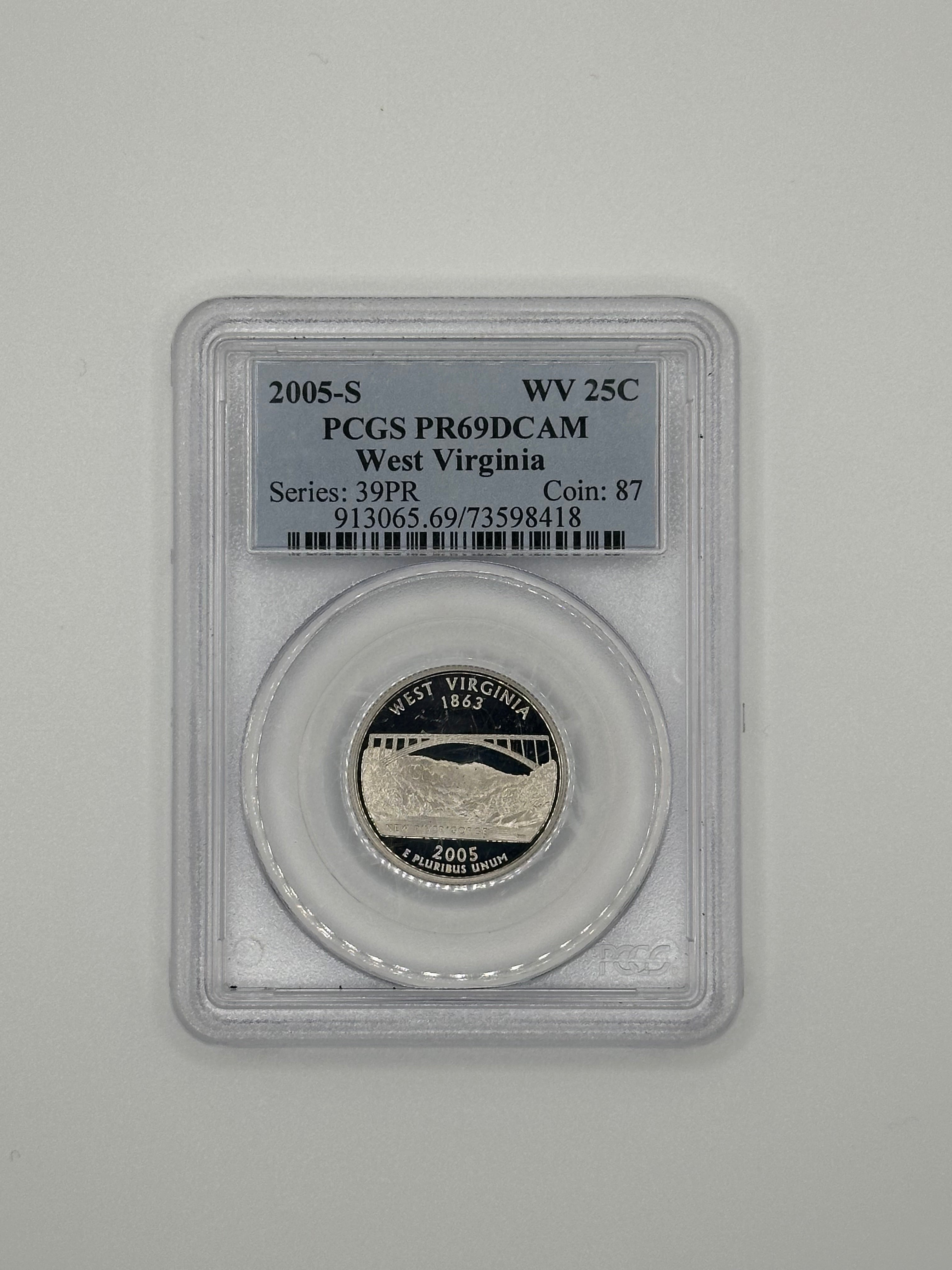 2005-S West Virginia State Quarter – PCGS PR69DCAM | Clad Proof