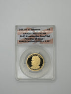 2011-S Andrew Johnson Presidential Dollar – ANACS PR70 DCAM | First Day of Issue #0696/3,927