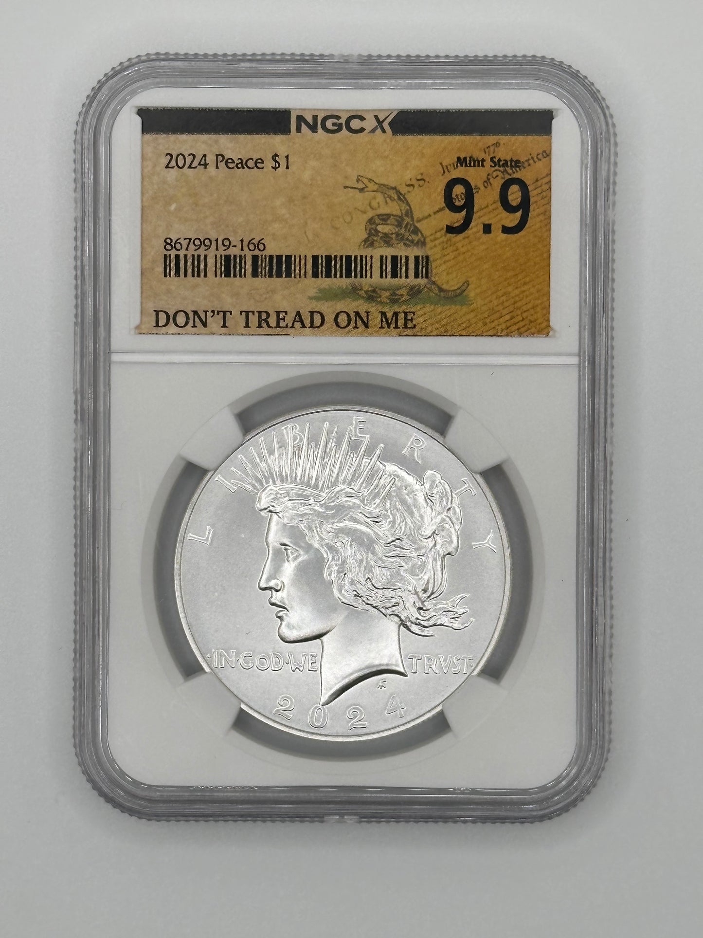 2024 Peace Dollar NGC MS9.9 Don't Tread On Me Slab