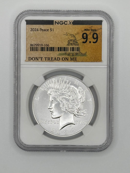 2024 Peace Dollar NGC MS9.9 Don't Tread On Me Slab