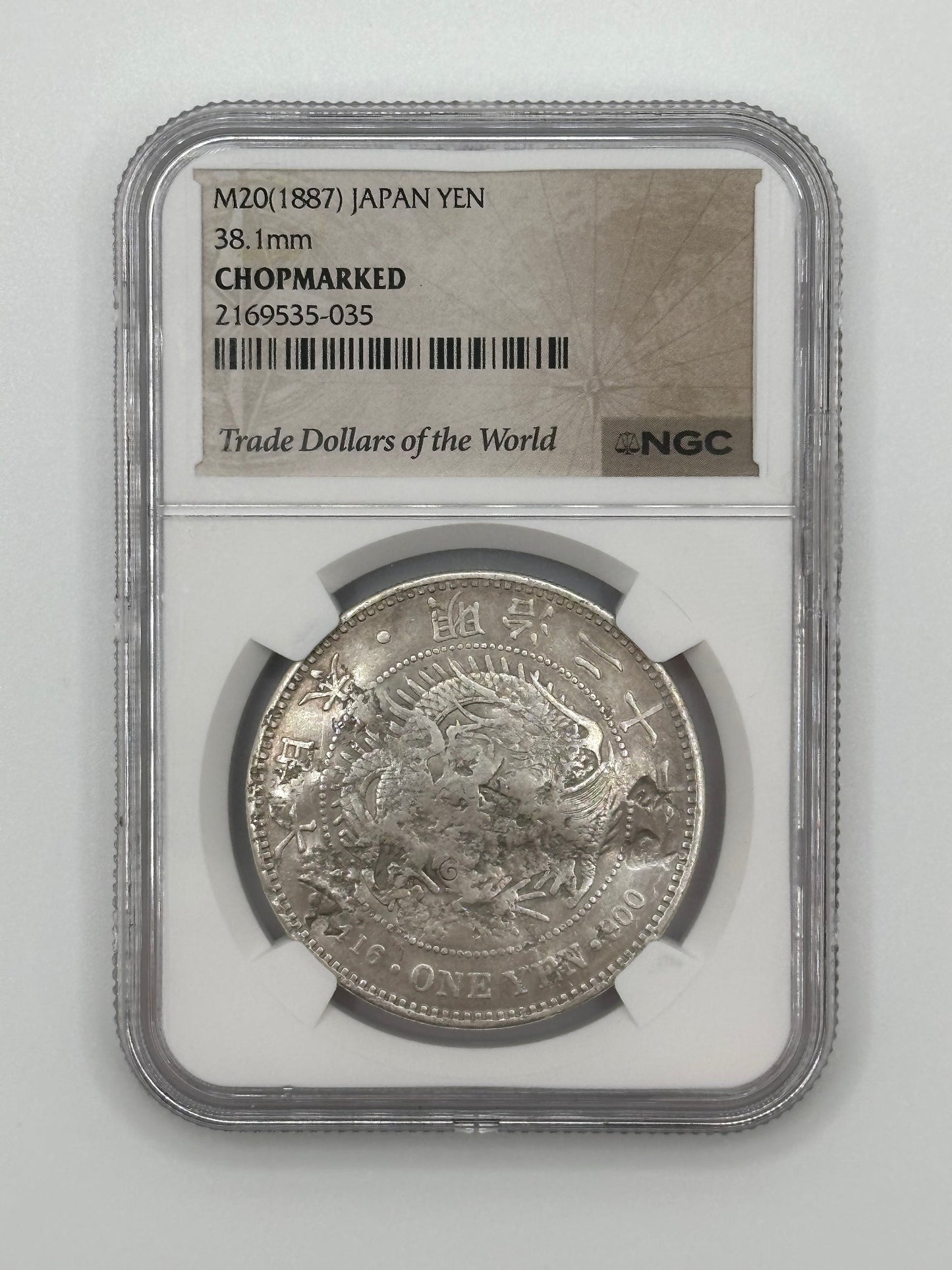 M20(1887) Japan Yen 38.1mm Chopmarked NGC Slabbed