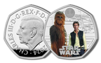 2024 Great Britain Star Wars Han Solo & Chewbacca Colorized 8g Silver Coin